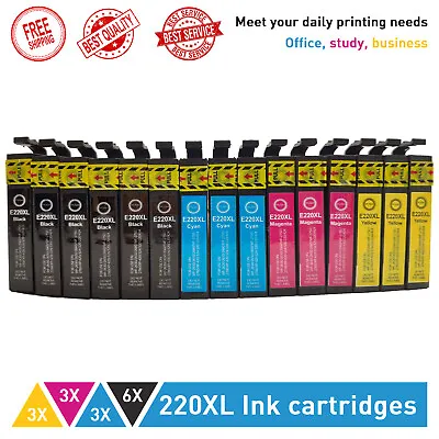 15 X Ink Cartridges 220XL For WF2630 WF2650 XP220 XP320 XP324 XP420 • $38.99