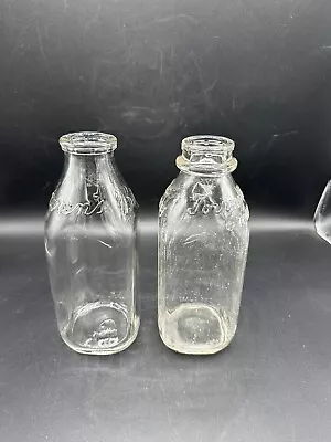 Connecticut Glass Milk Bottles 1QT Bergrens East Hartford & Torrington Creamery • $19.99