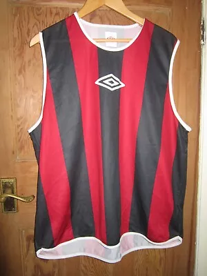 Retro Manchester City Football Training Vest Shirtumbro Size Largered/black • £14.99