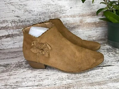 $17.99 • Buy Women's JACK ROGERS Tan / Brown Suede Leather Ankle Almond Toe Boots Size 9 M