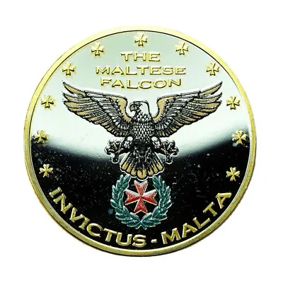 Malta Medal The Maltese Falcon Bird 34mm Gold Plated 04165 • $44.99