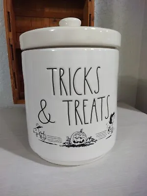 Peanuts Snoopy Tricks & Treats Halloween Canister Pumpkin Woodstock Cookie Jar • $23