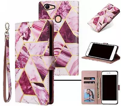 Oppo A73 A75 F5 Case Gilded Marble Pattern Wallet • $8.95