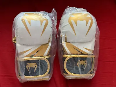 Venum Challenger 3.0 MMA And Boxing Sparring Gloves - White/Black/Gold SMALL • $44.99