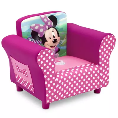 Kids Chair Disney Minnie Mouse Upholstered Kid Chair With Pocket Storage Pink • $67.99