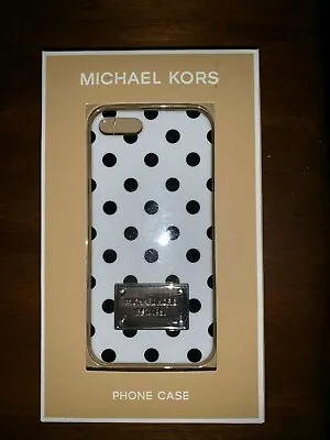 MICHAEL KORS NIB IPhone 5 Hardshell Case - White W/ Black Polka Dots Silver Tag • $6.99