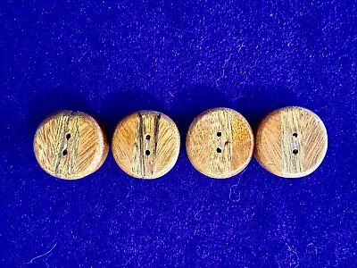 4 Vintage Round Wooden Buttons • $0.99