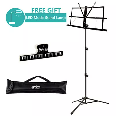 ANKO Music Stand With Music Book Clip LED Music Stand Lamp And Carrying Bag • $19.99