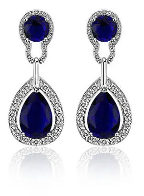 £3.99 • Buy September Birthstone Sapphire Blue Earrings Collection Women Jewellery Gift Idea