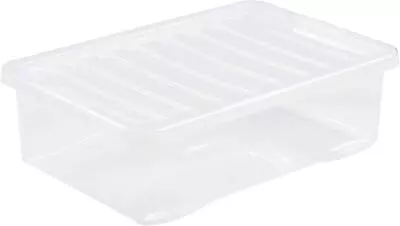 £23.49 • Buy WHAM Clear Plastic Storage Boxes With Lids, Stackable, 32L Underbed, Set Of 3