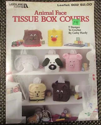 Vintage Crochet Patterns Tissue Box Covers Leisure Arts #902 • $5