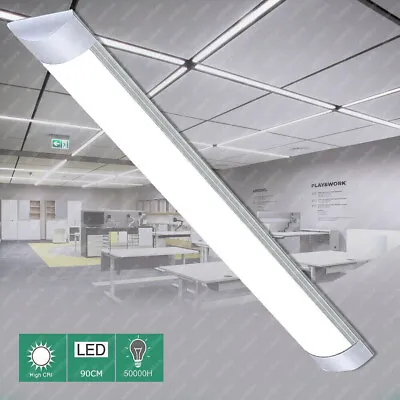 3FT LED Strip Lights Batten Tube Light Office Shop Garage Ceiling Lamp Daylight • £6.95