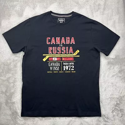 Roots Shirt Mens XL Black Canada Vs Russia Hockey Team Sports Series Promo Tee • $24.99