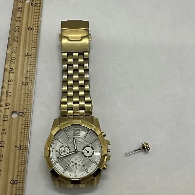 Daniel Steiger Chronograph Watch Gold Tone 10 ATM Quartz 7503G-M Parts Or Repair • $42.99