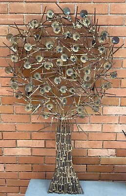 Vintage 70s Marc Creates Brutalist Metal Tree Wall Hanging Modern Sculptural Art • $850