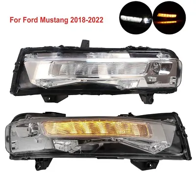 $319.09 • Buy Pair For 2018-2022 Ford Mustang LED DRL Fog Lights Lamp Clear Bumper Turn Signal