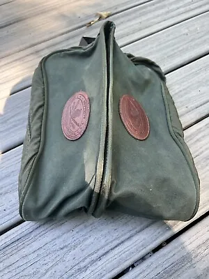 Orvis Vintage Double Bag Dark Green Canvas • $77