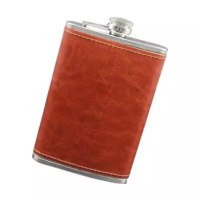 9 Oz Hip Flask Brown Matte Vintage U Typed Wine Bottle Flagon For Fishing Man • $21.59