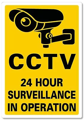 METAL SIGN F1 YELLOW BLACK CCTV 24 Surveillance In Operation • £20.99