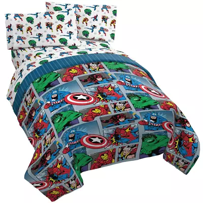 Avengers Fighting Team 7 Piece Full Room In A Box Bedding And Drapes Included • $109.99