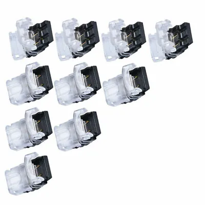 10PCS 2-Pin Strip To Wire Quick Connector For Non-Waterproof 8mm LED Strip Light • $11.99