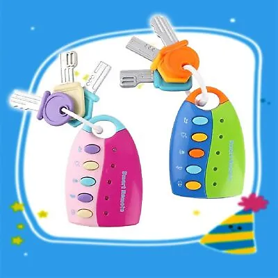 New Colorful Remote Baby Keychain Pretend Toy Musical Car Key Colorful Flash • £5.99