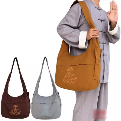 New Embroidery Shaolin Zen Monk Buddhist Meditation Lay Kung Fu Temple Bags • $15.19