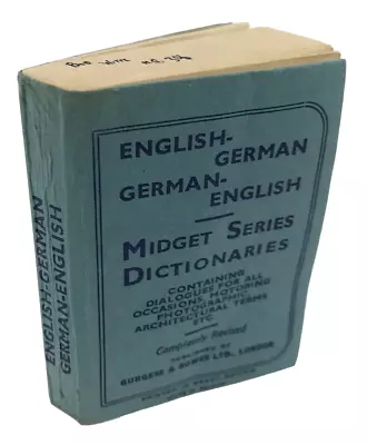 Vtg English German Midget Series Dictionaries Book Miniature Burgess Bowes 1947 • $14.99