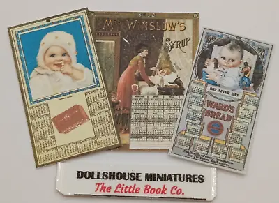 1:12 Scale Doll House Miniature  3 X Victorian/Edwardian  Shop Calendars • $2.47