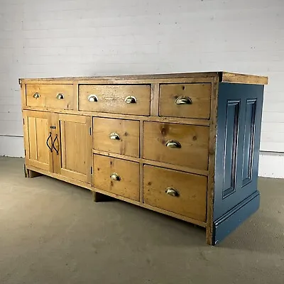 Original Victorian Pine Shop Counter Haberdashery Unit With 7 Drawers • £3950