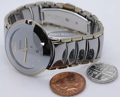 £379 • Buy RARE Rado Coupole Mirror Dial Silver/Gold 33mm Scratchproof Ceramic 129.0326.3