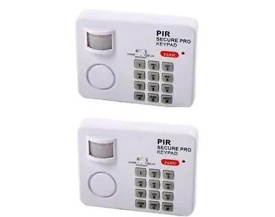 X2 WIRELESS MOTION SENSOR ALARM SECURITY KEYPAD HOME GARAGE SHED CARAVAN PIR UK  • £12.99