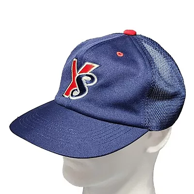 Vintage Tokyo Yakult Swallows Baseball Mesh Snapback Hat Blue • $79.99