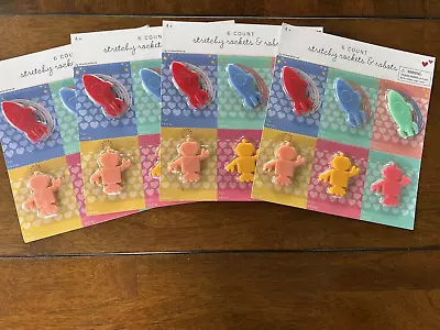 4 Packs Stretchy Rockets & Robots Red Blue Yellow Pink 6 Count Party Favor • $6.99