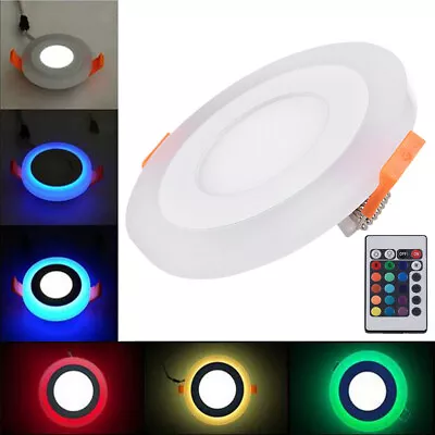 LED Ceiling Recessed Down Light Panel RGB And With Three Function 2 Colour • £6.99