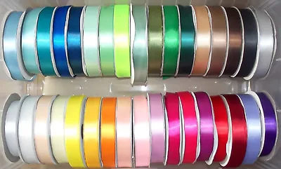 Satin Ribbon Single Sided 12mm (1/2 ) Wide 1m 2m 5m 10m Lengths Lots Of Colours • £1.25