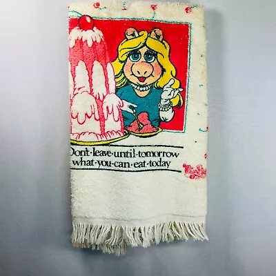 Ultra RARE Miss Piggy Muppets Dish Towel 1983 FREE SHIPPING • $59.25