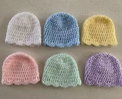 HandMade Crochet Baby Beanies.3 Sizes PrematureNewborn & 0-3 Months • £2.50