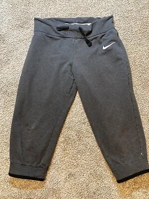 Nike Joggers Womens Medium Dark Gray Dri-Fit Capri Leggings Pants 321888-035 • $14.99