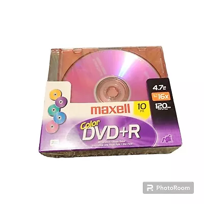 Maxell Color Dvd-r 10 Pack 4.7gb 120 Min Brand New Factory Sealed  • $11.99