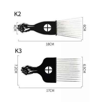 3 Pcs Hair Pick Metal Picks For Afro Hair Comb For Women And Men -Black • $55.84