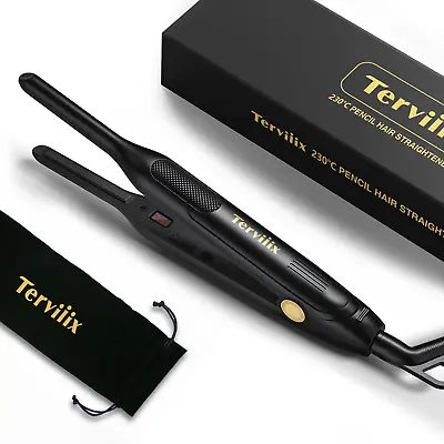 Terviiix Mini Hair Straighteners For Short Hair Upgrade Pencil Hair And Curler • £28.07