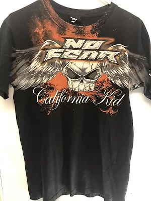 Vintage No Fear California Kid  Born To Brawl  Black Tshirt Men's Size M GUC • $20.41