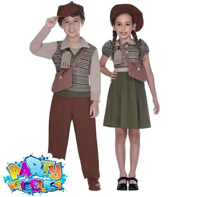 £11.99 • Buy Kids 1940s WW2 School Girl Boy Fancy Dress Costume World Book Day Week Outfit