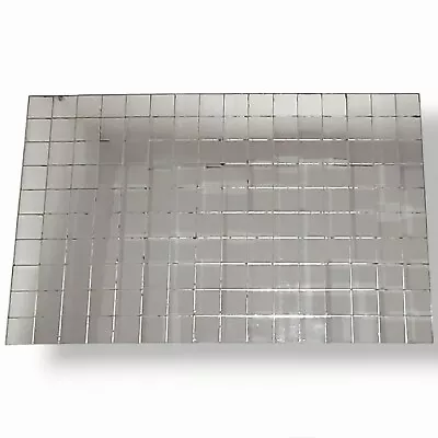 Vintage Square Checker Glass Tile Mosaic Mirror Rectangle Placemat MCM • $45