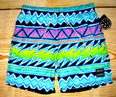 Mens Maui And Sons Drawstring Lined Swim Board Shorts Size L • $29.95