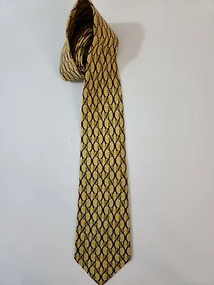 Hermes Yellow W/ Linked Chains In Red & Blue (691 OA) Necktie 58  X 3.25  • $46.54