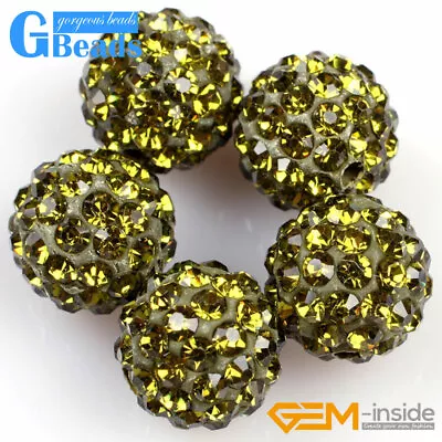 10mm Quality Czech Crystal Rhinestones Pave Clay Round Disco Ball Beads 10Pcs GB • $5.32