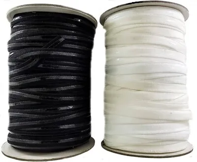 Silicone Elastic 12mm Black & White (CHOICE OF LENGTH) (BEST DEAL) • £49.99
