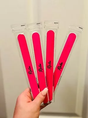 LOT OF 4 Revlon Designer Double Sided Nail File Neon Yellow / Pink NEW • $5.89